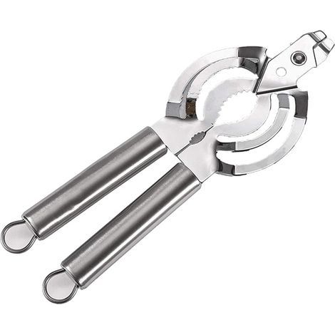 4-in-1 Multifunctional Manual Can Opener, Easy-Turn Handle, Smooth Edge, Can/Bottle Opener, Multifunctional Stainless Steel Blade for Cans, Beer, and Wine (1/5)