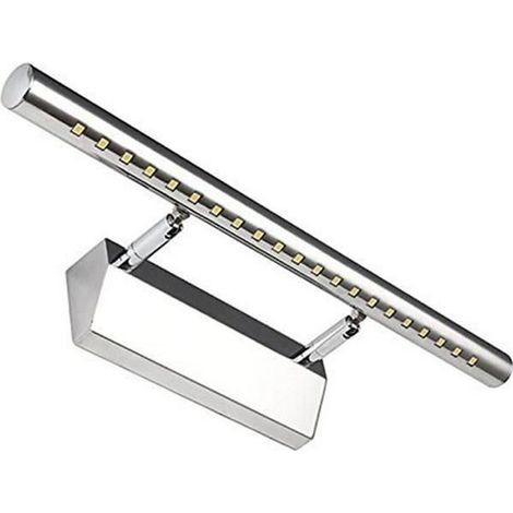 Lampe Salle de Bain Mirroir Acier Inoxydable LED 5W Applique Murale Lumière Tableau Étanche IP44 avec Interrupteur -Blanc Froid (1/4)
