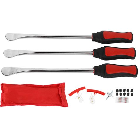 Kit de démonte-pneu avec levier, protège-valve, extracteur de noyaux, outil de changement de pneu pour moto et vélo (1/5)