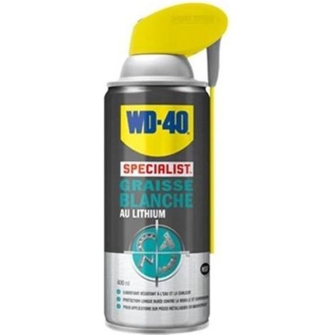Bombe graisse blanche au lithium marque WD40, lubrification intensive
