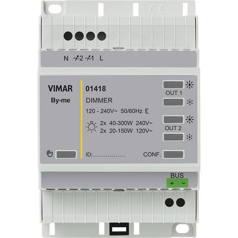 VIMAR - 01418 Hausautomatisierungsdimmer 2 Ausgänge 200W LED 120-240V