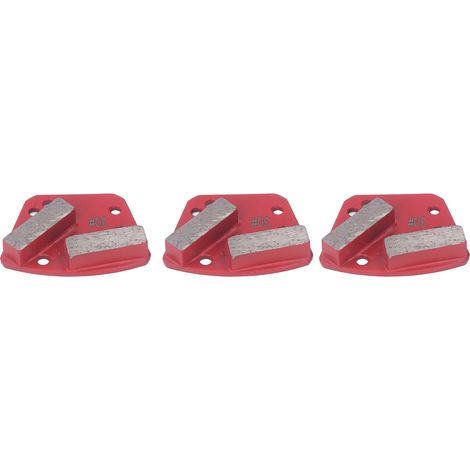 Lot de 3 chaussures de meulage diamantées, grains 30, trapézoïdales, pour découpe de sol en béton, dents longues de 2. (1/5)