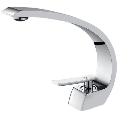 Design-Waschtischarmatur im Wasserfall-Stil, Mischbatterie aus verchromtem Messing, WC-Armatur, kreative Badezimmerarmatur (1/5)