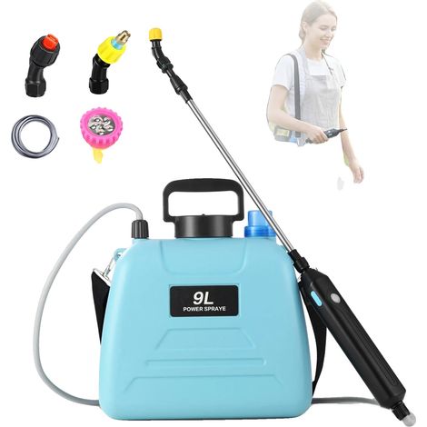 Spruzzatore a pressione, 3 velocità di spruzzo, design a zaino, blu 9 litri (1/2)