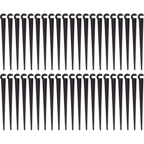 Piquets de Support de Tuyau d'irrigation Support Piquet de Tube Irrigation Goutte à Goutte Plastique Outil de Jardinage,Paquet de 100 (1/4)