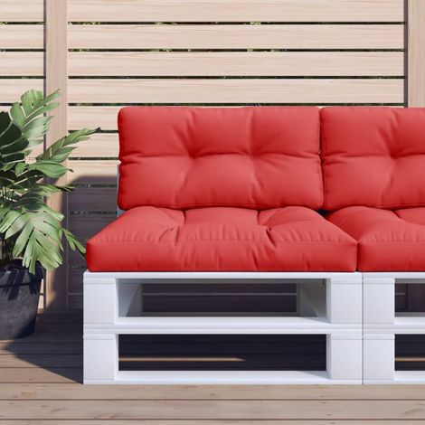 Lot de 2 Coussins de palette,Coussins Siège Dossier de Chaise rouge tissu -AD10126 (1/5)