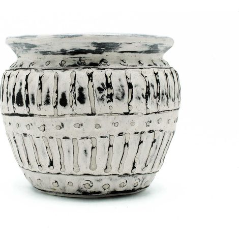 Pot de Plante Grecque en Argile - Crème 12cm- Vendu par 1 (1/2)