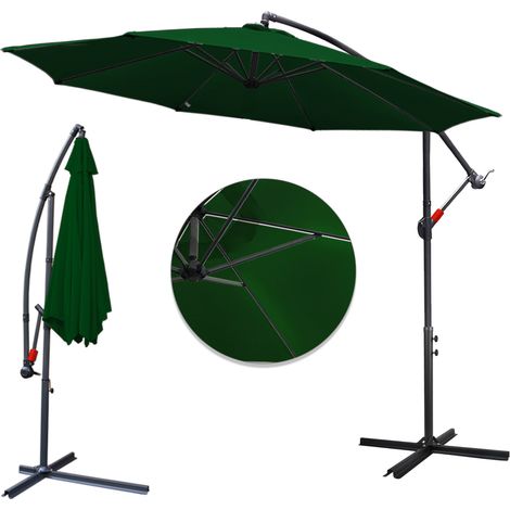 Wolketon Sonnenschirm 3.5m Grün – Natürlicher Sonnenschutz für Garten, Terrasse & Rasenflächen