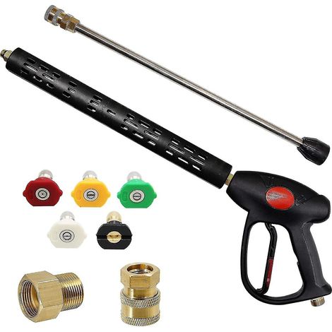 Pistolet de rechange pour nettoyeur haute pression avec rallonge de 40 cm (16 pouces), 4000 psi, filetage M22-15 mm (1/5)