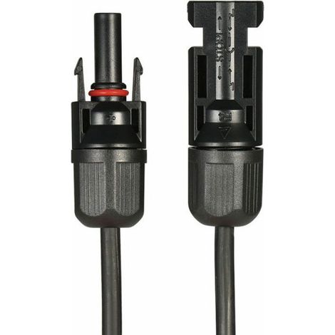 Fil de câble d'extension - - 10Awg - 6m - Connecteurs Femelle et Male - Noir et Rouge (1/4)