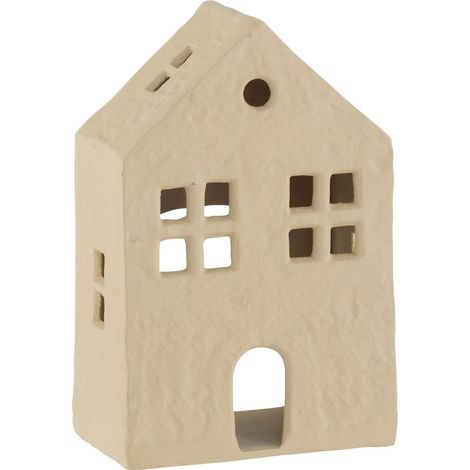 Photophore Maison en Métal "Agra" 19cm Beige