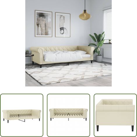 Schlafsofa - Tagesbett Creme 90x200 cm Kunstleder (1/5)