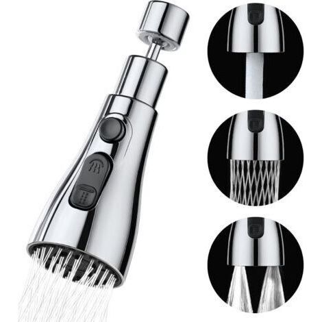 Kitchen Sink Spray 360 Degree Faucet, 3 Modes Kitchen Faucet Nozzle with Aerator, Universal Adjustable Faucet Adapter (1/5)
