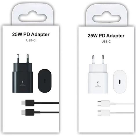 Chargeur ultra-rapide Samsung PD25W S23 et chargeur S22 blanc, kit tête 25W + 1 câble d'alimentation (1/4)