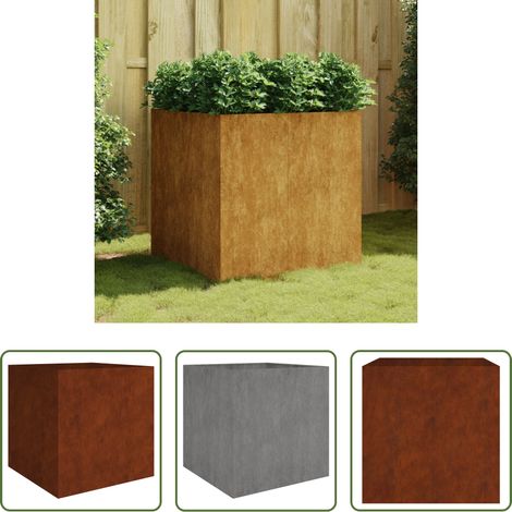 Pot à fleurs - Jardinière 80x80x80 cm acier corten (1/5)