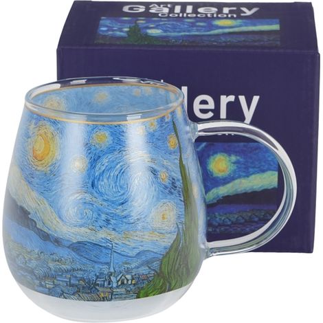 Tazza in vetro da 530 ml - Notte stellata di Vincent van Gogh (1/5)