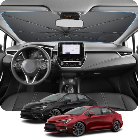 Compatible with Corolla E210 2018-2025 2026 Windshield Sunshade Auto Folding Parasol with Cord Design, Thermal Insulation and UV Protection (1/5)