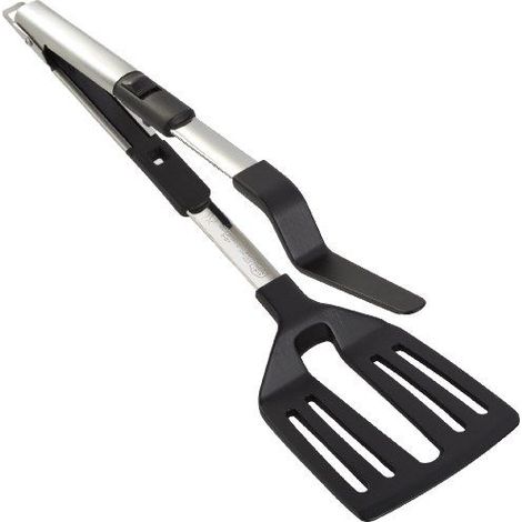 Leifheit ProLine - Pinzas de cocina 2 en 1: espátula y pinzas (1/2)