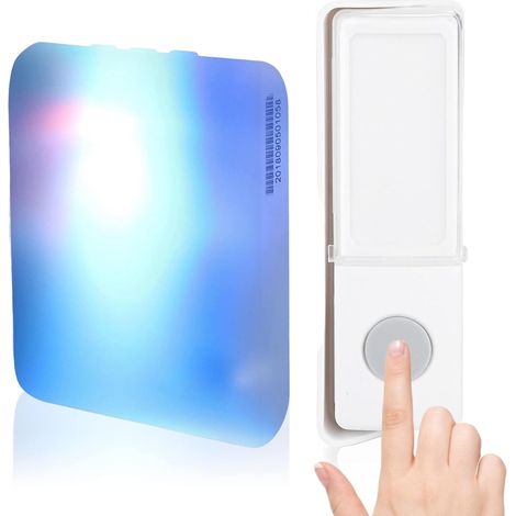 Sonnette sans Fil 200 Mètres IP44 Sonnette Étanche 7 Couleurs LED Bouton Flash Sonnette Kit Carillon Électronique avec 32 Mélodies 5 Niveaux de Volume (Blanc) (1/5)