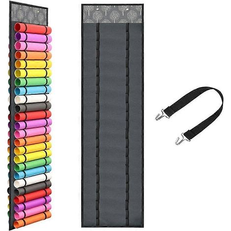 Porte-rouleaux de vinyle à 48 compartiments, organisateur mural de rangement pour rouleaux de vinyle, idéal pour les loisirs créatifs. (1/5)