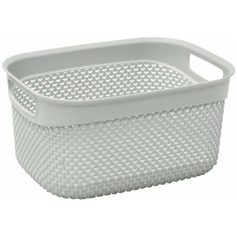 Droplette Design Plastic Storage Basket, 6.6L, Ice Grey (1/5)