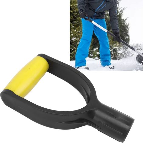 Mango ergonómico en forma de D para pala de PVC/silicona, 32 mm de diámetro, amarillo/negro – 1 unidad (1/5)