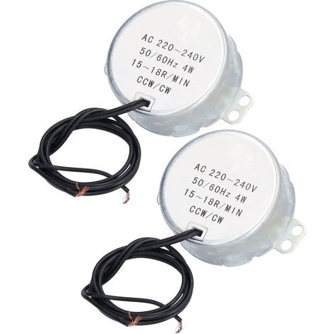 Lot de 2 moteurs synchrones mini TYC-50 15-18 tr/min rotation CW CCW 4W AC220-240V 50/60Hz aluminium laiton (1/5)