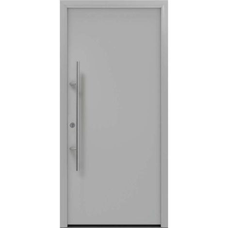 Hörmann Ecostar Haustür "ISOPRO Secur IPS 010", weißaluminium matt (RAL 9006), 110 x 210 cm (B x H), DIN Links