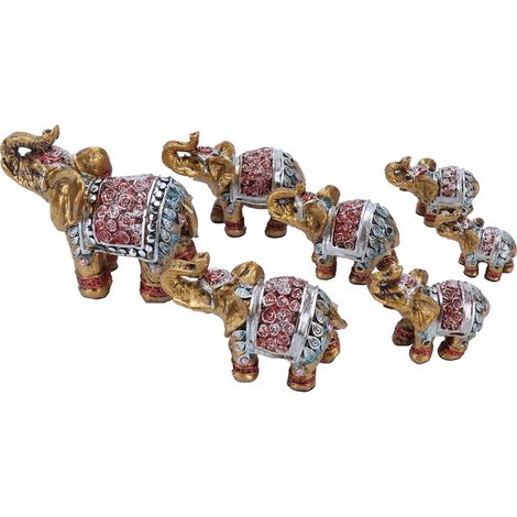 Statuette Éléphant Résine Mignonne 7 Pièces Décoration de Table Maison Cadeau Artisanal (1/5)