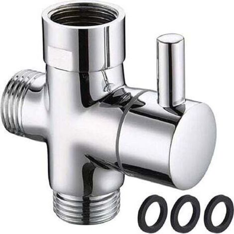 3-Wege-Dusche-Umschaltventil, 20 mm, G 1/2 Zoll, Kugelventil, Umstellventil, Messing-Duschadapter, poliertes Chrom, Duschsystem, Ersatzteile (1/4)