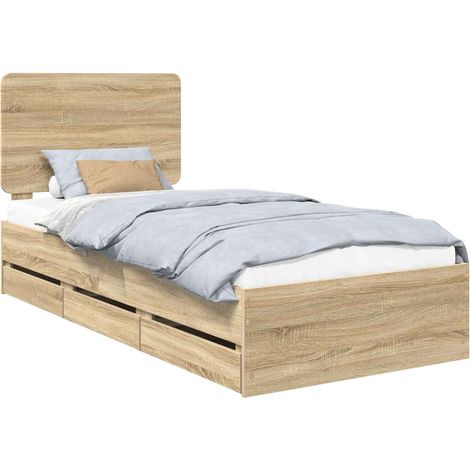 Maison Exclusive - Bettrahmen Sonoma-Eiche 90 x 200 cm Ingenieurs