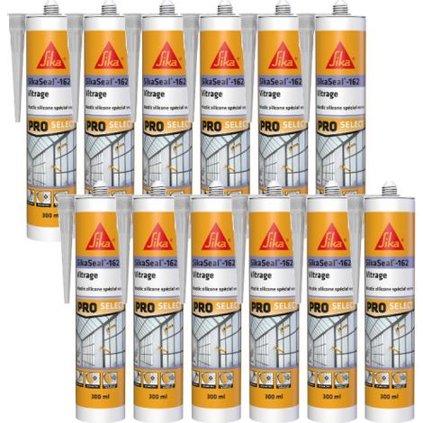 Los von 12 elastischen Silikondichtstoffen SIKA Sikaseal-162 Verglasung - Transluzent - 300ml