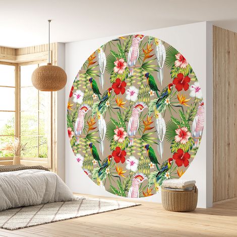 Papier peint rond / cercle - Oiseaux - 064 - Diamètre 40 cm (1/4)
