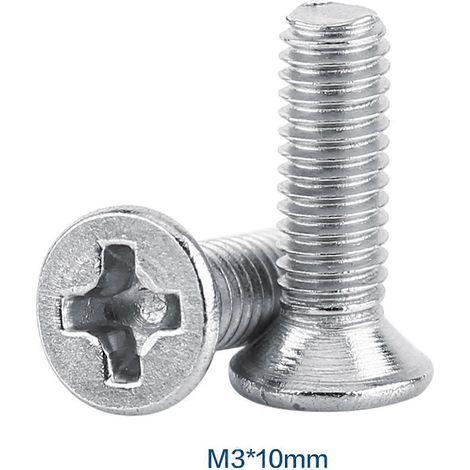 100 Stück Beutel Flachkopf-Edelstahl-Maschinen-Senkkopfschrauben M310