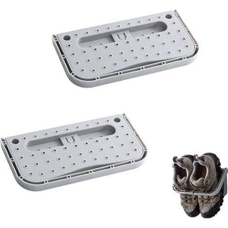 x meuble à chaussures - étagère à chaussures suspendue - étagère à chaussures pliable - meuble à chaussures - convient pour le rangement des chaussures - gris (28x14x2CM) (1/5)