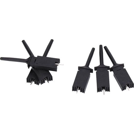 10 Krokodilklemmen SMD IC Mini Jump Probe Testwerkzeug für Logikanalysatoren Elektronikexperimente (Lot) (1/5)