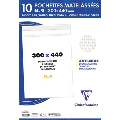 Clairefontaine 7356C - Confezione da 10 buste Bianche imbottite di Pluriball 300x440 mm - 90g/m² (1/2)
