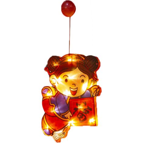 Lanterne Rouge LED Nouvel An Chinois Décoration Chance Suspension Chambre Festival Printemps (1/2)