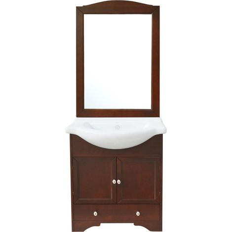 Mobile bagno monique con lavello integrato e specchio 75 cm 75