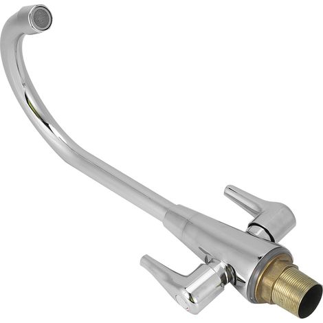 Robinet de cuisine en cuivre fileté 1/2", robinet d'évier, robinet d'eau chaude et froide (1/5)