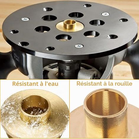 Kit Guide Routeur Modèle Laiton Massif Ensembles Bagues Gabarit,Accessoire Adaptateur Contre-écrou Blocage Guide Douille pour Sous-Bases Routeur Style Câble Porter 5/16 à 1 po avec Étui Transport (1/4)