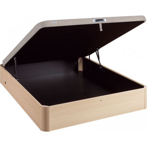 Sommier coffre Astéroïde 140x190 cm – Capacité de rangement 755 dm³ – Hauteur 38 cm – Articulations par vérins – Finition wenge – Bultex (1/5)