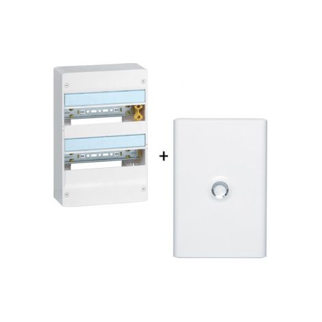 Legrand - Drivia - Coffret 2 rangu00e9es - 13 modules + Porte - Ref. : 401212+401332