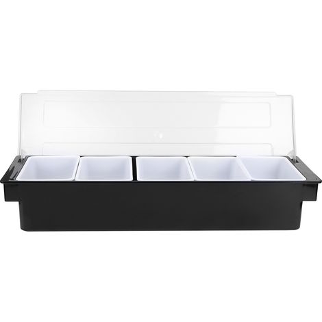5-teilige Gewürzbox mit Deckel für Lebensmittelgeschäfte, Cafés oder Teestuben – Organisierte Aufbewahrung für Obst, Barzubehör und Feinkost (1/5)