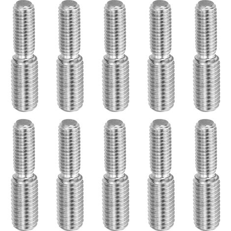 M8x20mm à M10x20mm Double Extrémité Fileté Goujon Vis Boulon, 10 Paquet 304 Inox Acier Tige Boulons Filetage Réducteur Adaptateur pour Meubles Matériel, 40mm Long (1/5)