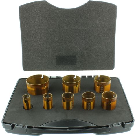 Diamant Bohrkronen Set zum Fliesenbohren für Winkelschleifer M14 Premium dünnwandig (1/5)