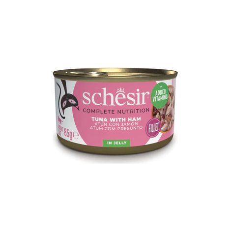 Schesir Atun con Jamon en Gelatina - Comida Humeda Completa para Gatos - 85 g