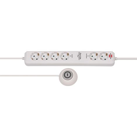 Regleta Eco-Line Comfort Switch EL CSP 24 6-tomas blanco 1,5m H05VV-F 3G1,5 2 permanentes, 4 con interruptor con interruptor manual/pedal