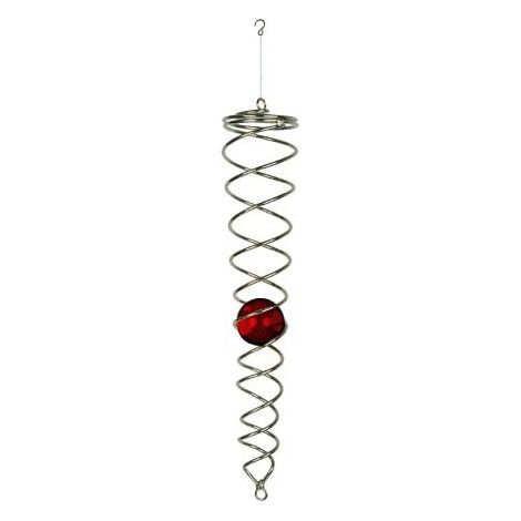 Mobile Éolien Spirale Vortex en Acier Inoxydable avec Boule Rouge 45 cm CV18CLRD - PANGIVO