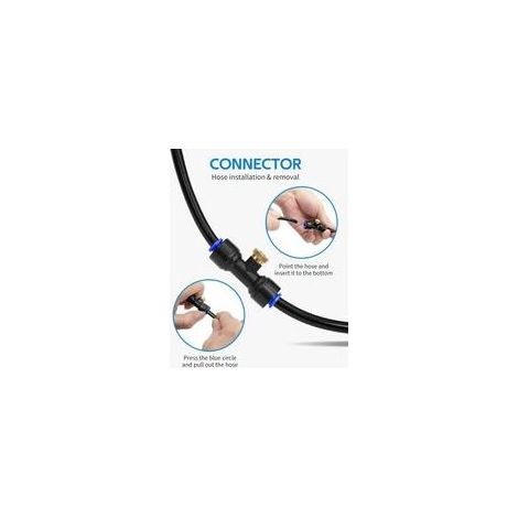 Brumisateur Terrasse, 15M Brumisateur Exterieur Pré-assemblé avec 21 Buse et 3/4" Adaptateur en Laiton, Système de Refroidissement pour Patio Jardin (1/5)